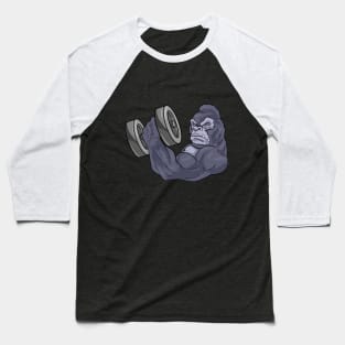 Gorilla as bodybuilder with barbell Baseball T-Shirt